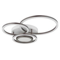 LED-DECKENLEUCHTE 49/39/10 cm   - Braun/Weiß, Design, Kunststoff/Metall (49/39/10cm) - Globo