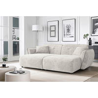 BIGSOFA NELIA in Chenille Beige  - Beige/Schwarz, Design, Kunststoff/Textil (252/81/155cm) - P & B