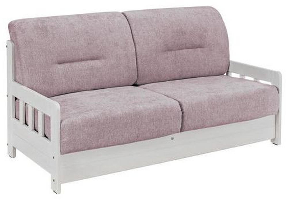 SCHLAFSOFA Mikrofaser Rosa, Weiß  - Weiß/Rosa, LIFESTYLE, Textil (154/88/90cm) - Livetastic