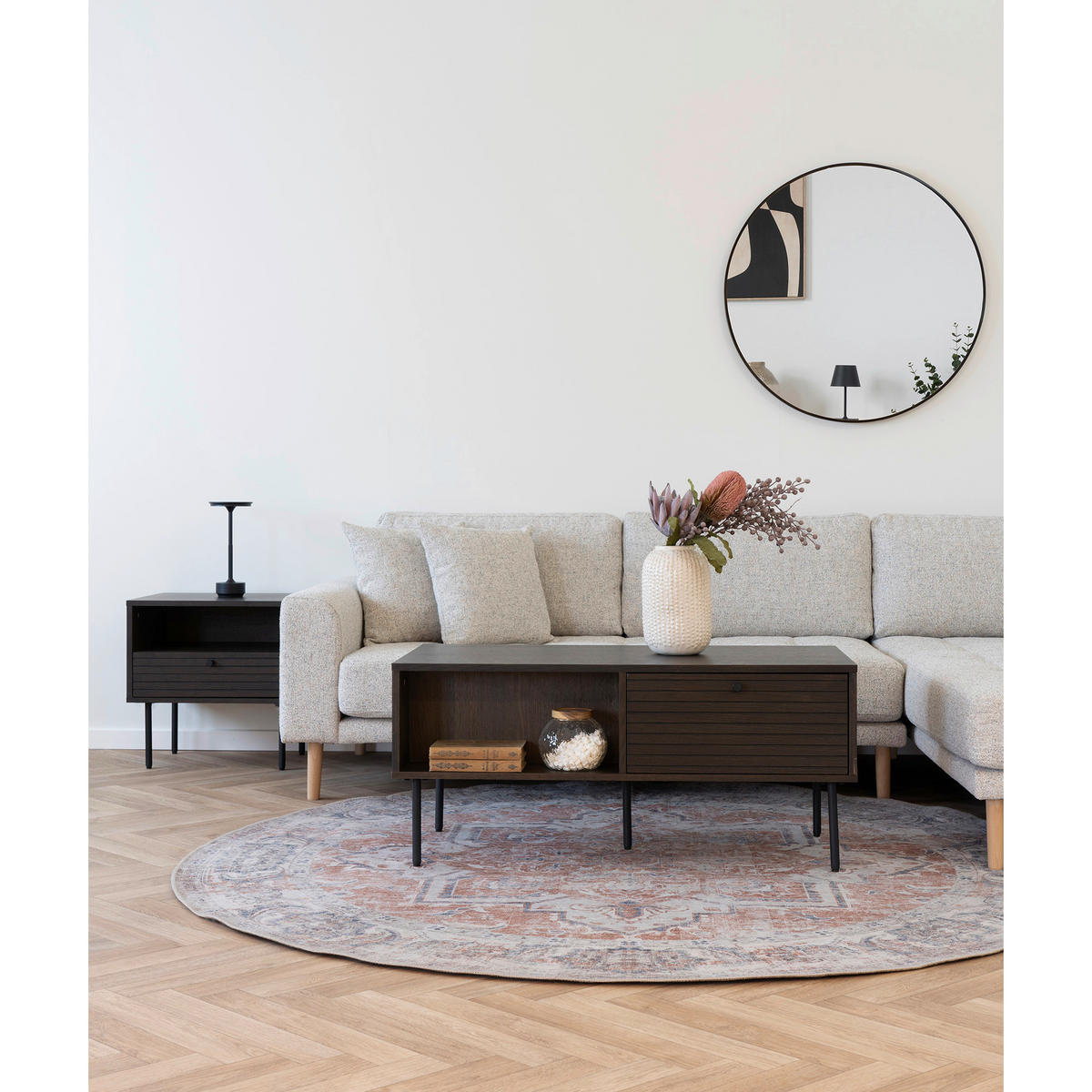 COUCHTISCH in Holz, Metall, Holzwerkstoff 100/50/45 cm  - Eiche dunkel/Schwarz, Design, Holz/Holzwerkstoff (100/50/45cm) - MID.YOU