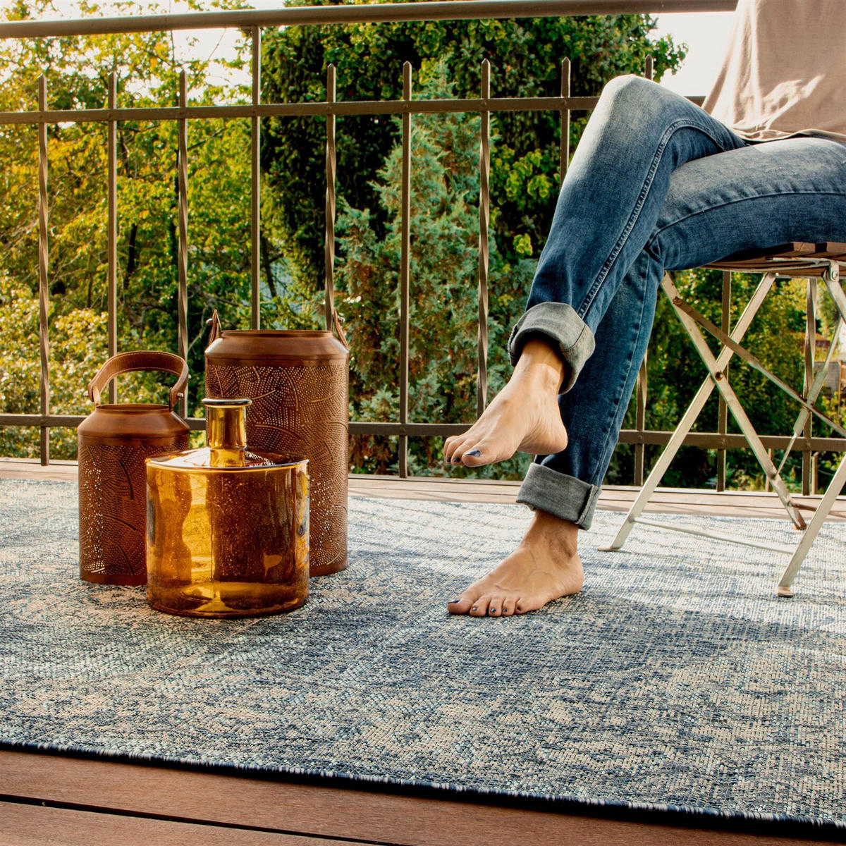 FLACHWEBETEPPICH 160/230 cm Blau  - Blau, Basics, Textil (160/230cm) - Kayoom