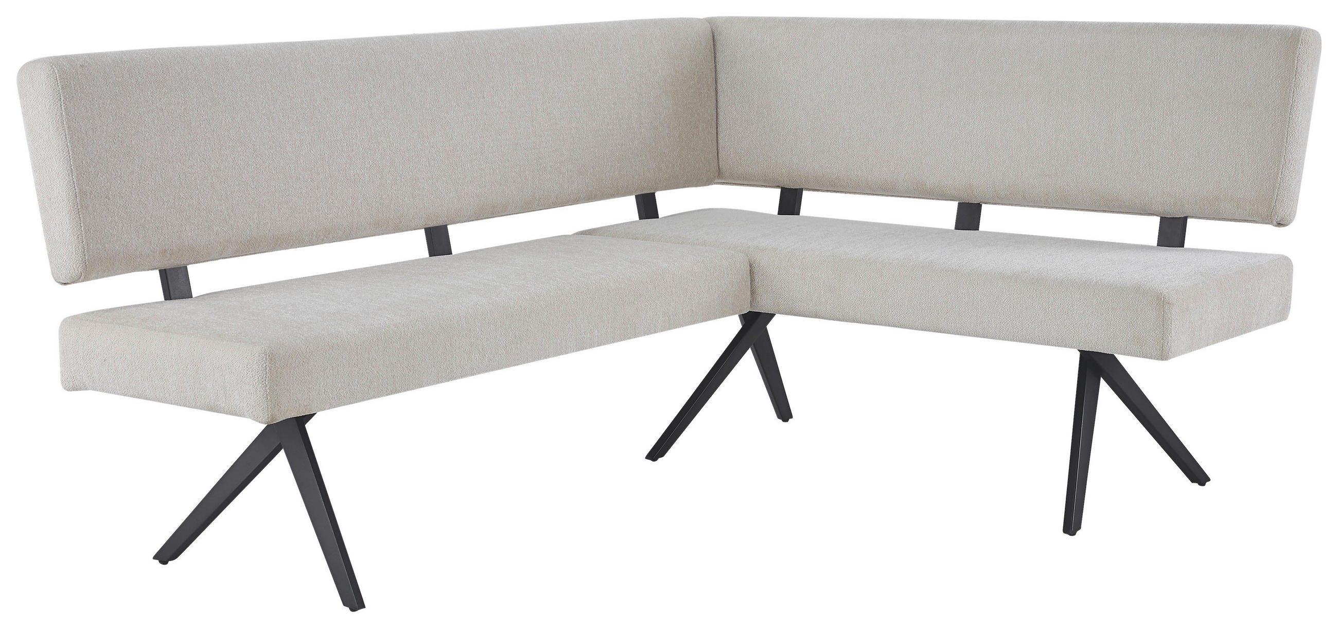 ECKBANK in Beige - Beige/Schwarz, KONVENTIONELL, Textil/Metall (190/150/90/62cm) - MID.YOU