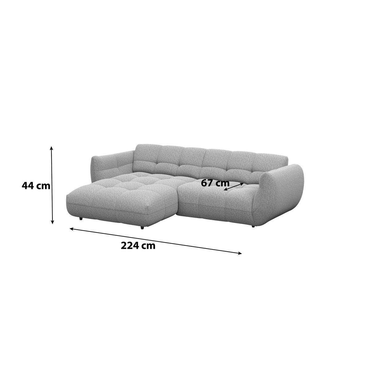 ECKSOFA Grau Chenille  - Dunkelgrün/Schwarz, Trend, Kunststoff/Textil (178/280cm) - MID.YOU