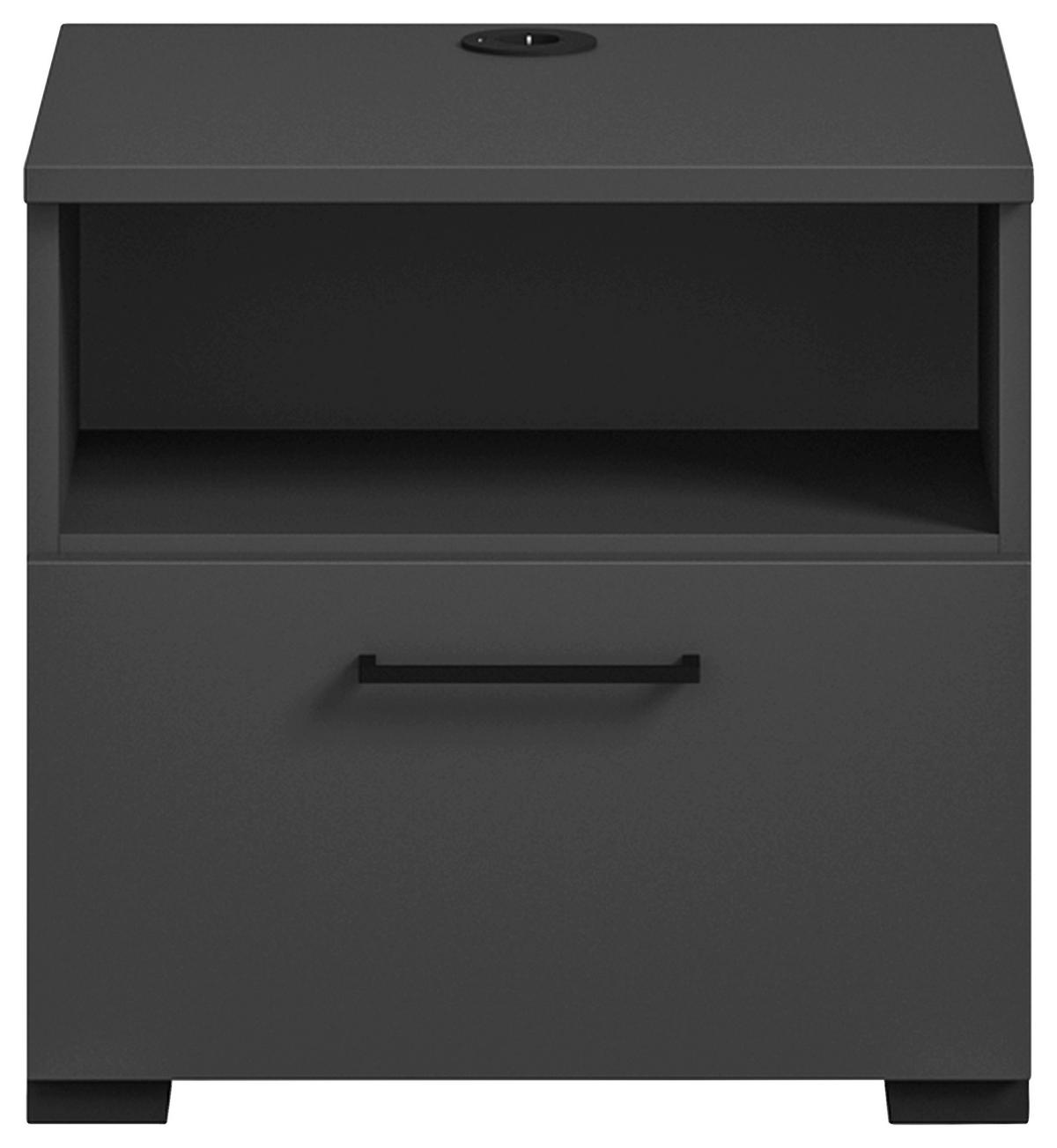 NACHTKÄSTCHEN 50/48/42,1 cm  in Graphitfarben  - Anthrazit/Graphitfarben, Design, Holzwerkstoff/Metall (50/48/42,1cm) - Cantus