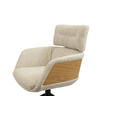 ARMLEHNSTUHL , Wippfunktion, Sitzfläche 360° drehbar, automatische Rückholfunktion , Webstoff  - Eichefarben/Beige, Design, Holz/Textil (62/92/66cm) - Dieter Knoll