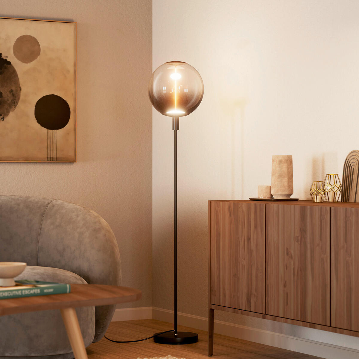 STEHLEUCHTE 26/146 cm   - Dunkelgrau, Basics, Metall (26/146cm) - Osram