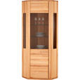 ECKVITRINE  in teilmassiv Kernbuche Buchefarben - Edelstahlfarben/Buchefarben, KONVENTIONELL, Glas/Holz (69/209/69cm) - Novel