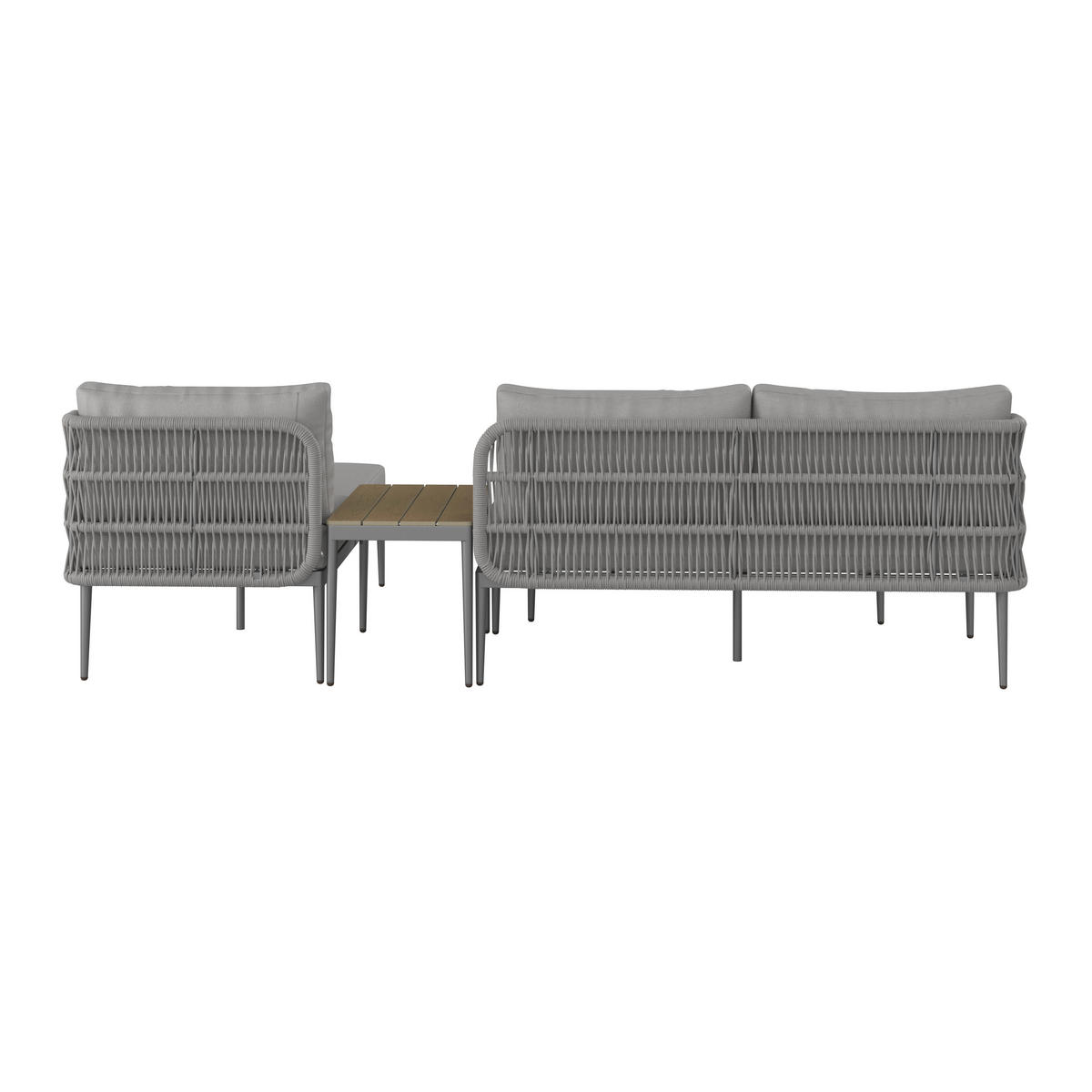 LOUNGE GARNITURA tkanina aluminij  - siva/naravne barve, Moderno, kovina/umetna masa (255/72/145cm) - Ambia Garden