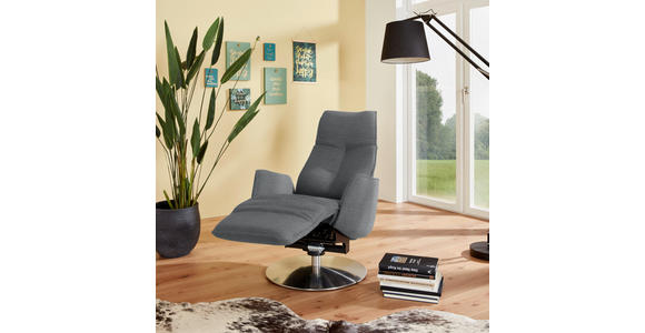 RELAXSESSEL in Textil Hellgrau - Anthrazit/Hellgrau, Design, Textil/Metall (71/114/84cm) - Johann Jakob