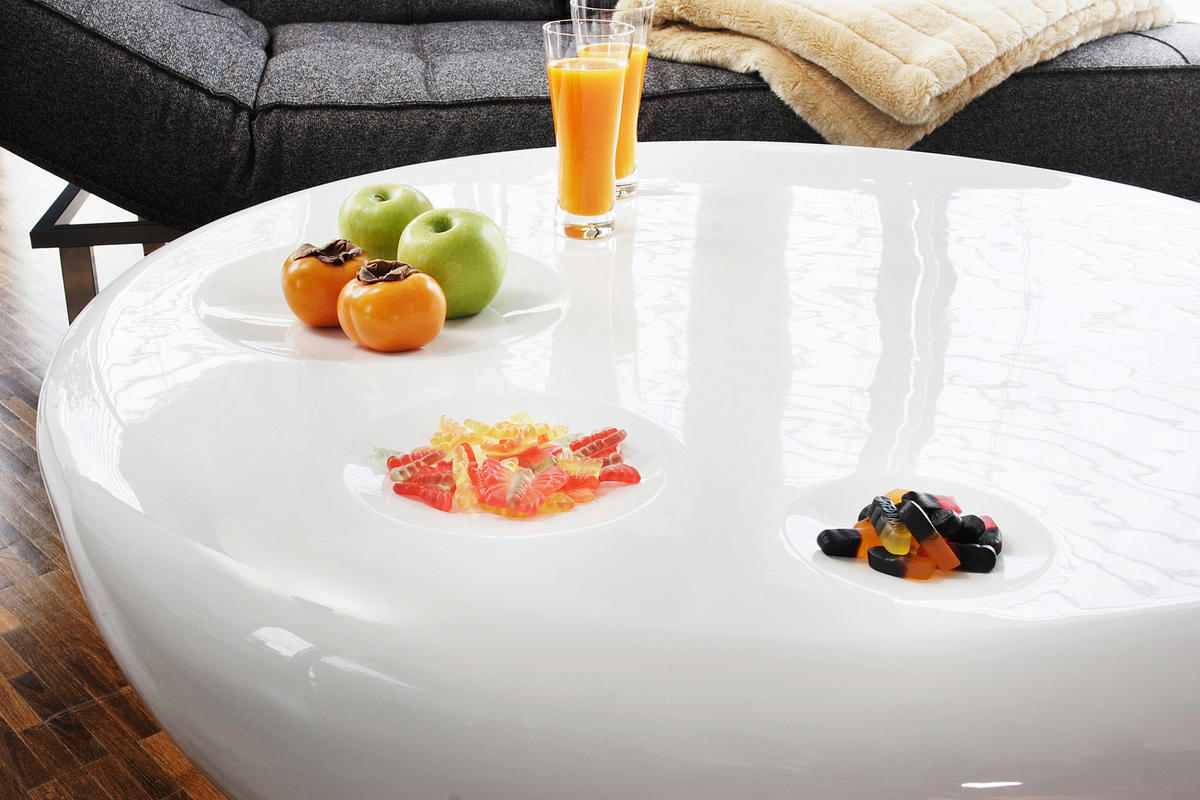 COUCHTISCH in Kunststoff 100/100/38 cm  - Weiß Hochglanz, Design, Kunststoff (100/100/38cm) - Livetastic