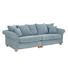 MEGASOFA Kord Hellblau - Eichefarben/Hellblau, LIFESTYLE, Holz/Textil (264/111cm) - Landscape