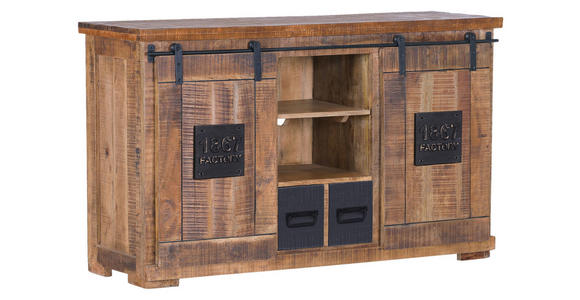 SIDEBOARD in 145/85/45 cm - Schwarz/Naturfarben, KONVENTIONELL, Holz/Holzwerkstoff (145/85/45cm) - Landscape