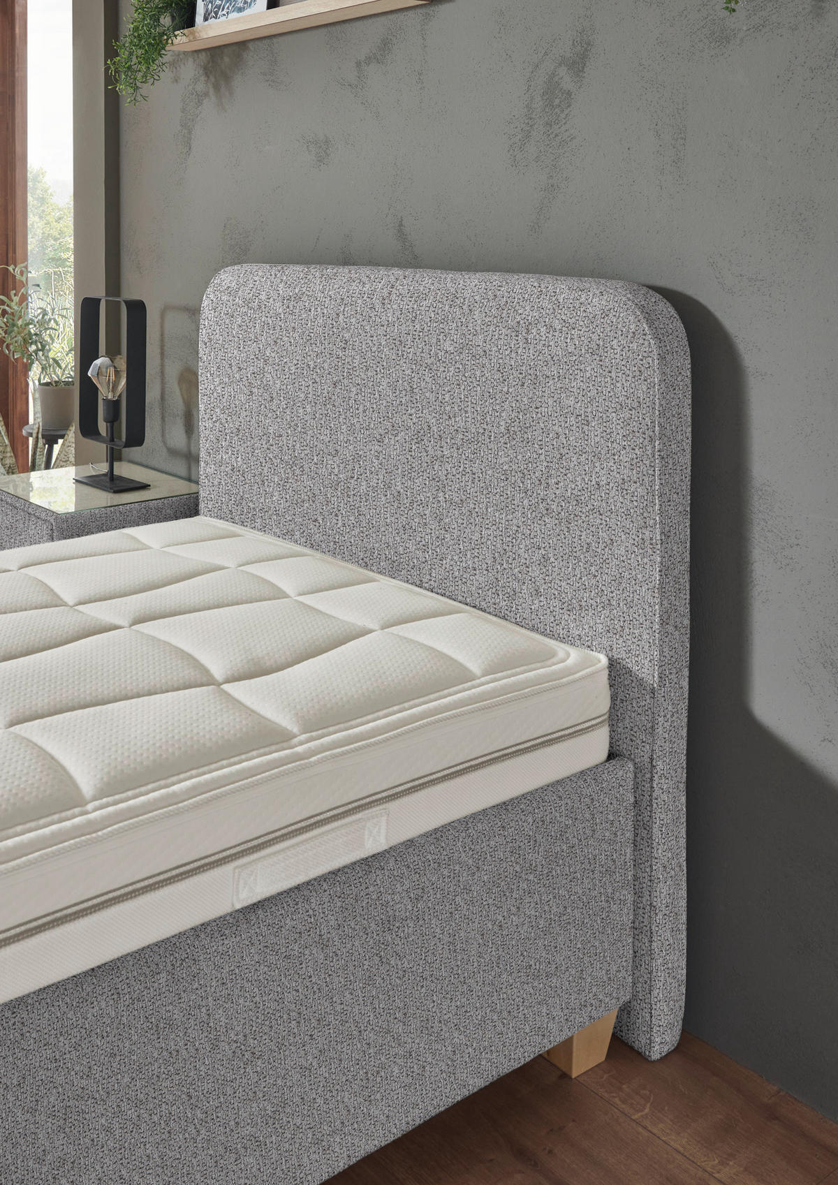 POLSTERBETT 120/200 cm  in Hellgrau  - Weiss/Hellgrau, Konventionell, Holz/Textil (120/200cm) - Beldomo - Sleep