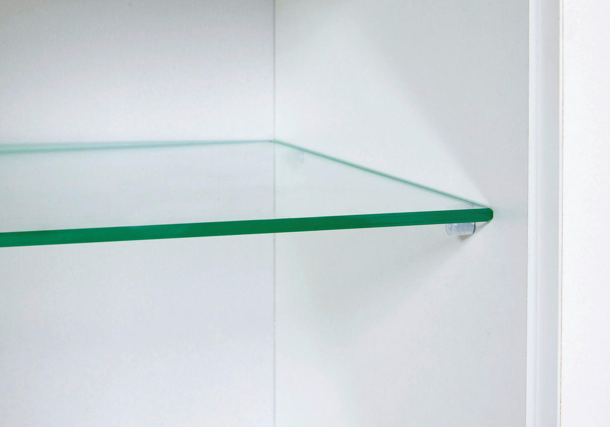 KÜCHENOBERSCHRANK 130/57/33 cm  in Weiß, Eiche Artisan  - Silberfarben/Weiß, MODERN, Glas/Holzwerkstoff (130/57/33cm) - home24