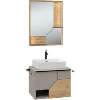 BADEZIMMER 3-teilig  in 64 cm  - Sandfarben/Eichefarben, LIFESTYLE, Holz/Keramik (64cm) - Voglauer