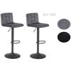 BARHOCKER-SET Samt Grau Stahl Sitzfläche 360° drehbar  - Dunkelgrau/Grau, MODERN, Textil/Metall (40/85/48cm) - MID.YOU