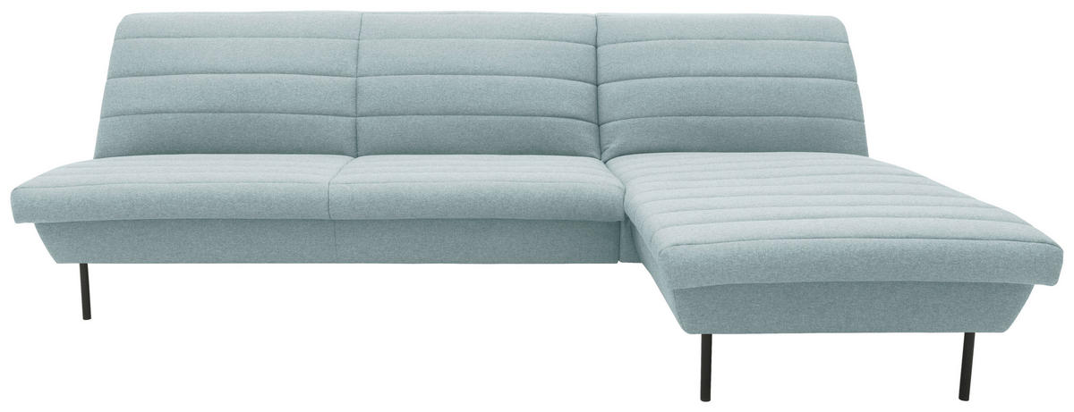 ECKSOFA in Webstoff Mintgrau  274/168 cm  - Mintgrau/Schwarz, Design, Textil/Metall (274/168cm) - LOOKS by W.Joop