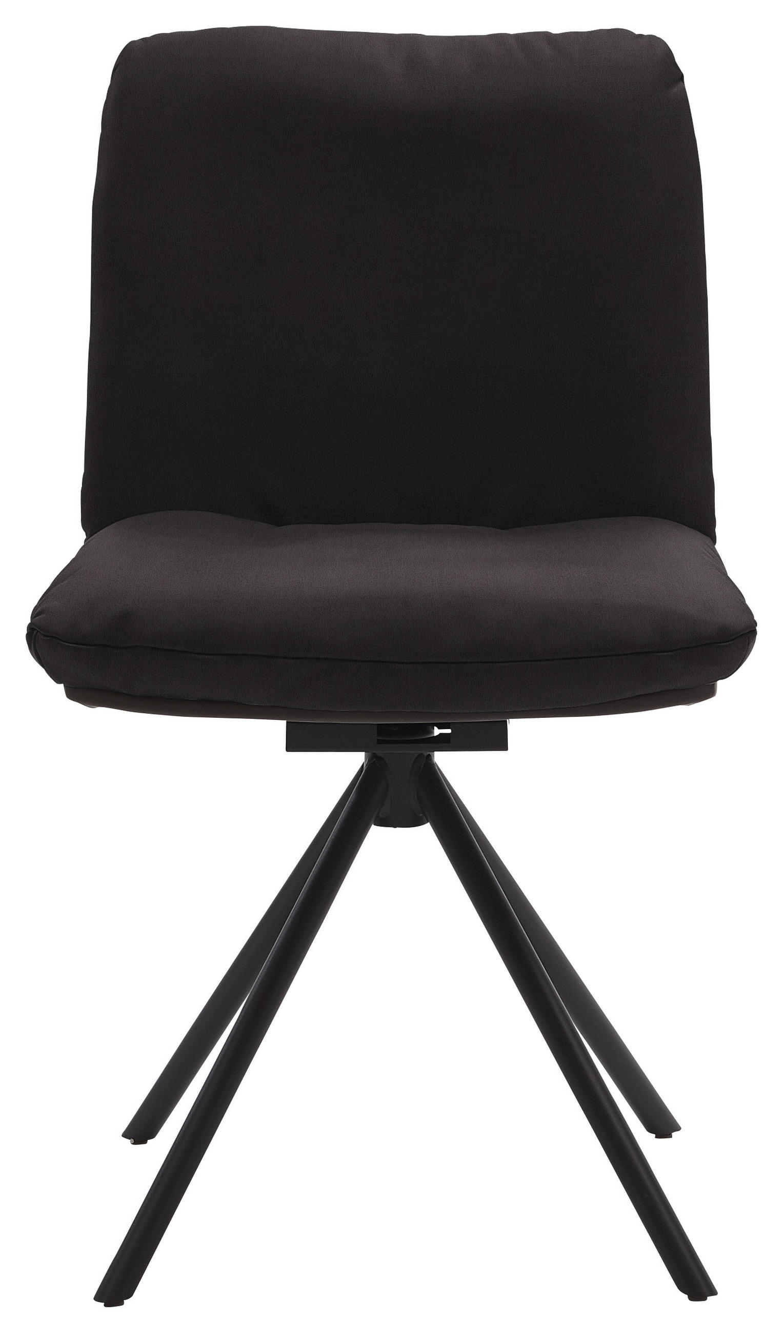 STUHL  in Stahl Echtleder pigmentiert  - Anthrazit/Dunkelbraun, KONVENTIONELL, Leder/Metall (52/90/65cm) - Valnatura