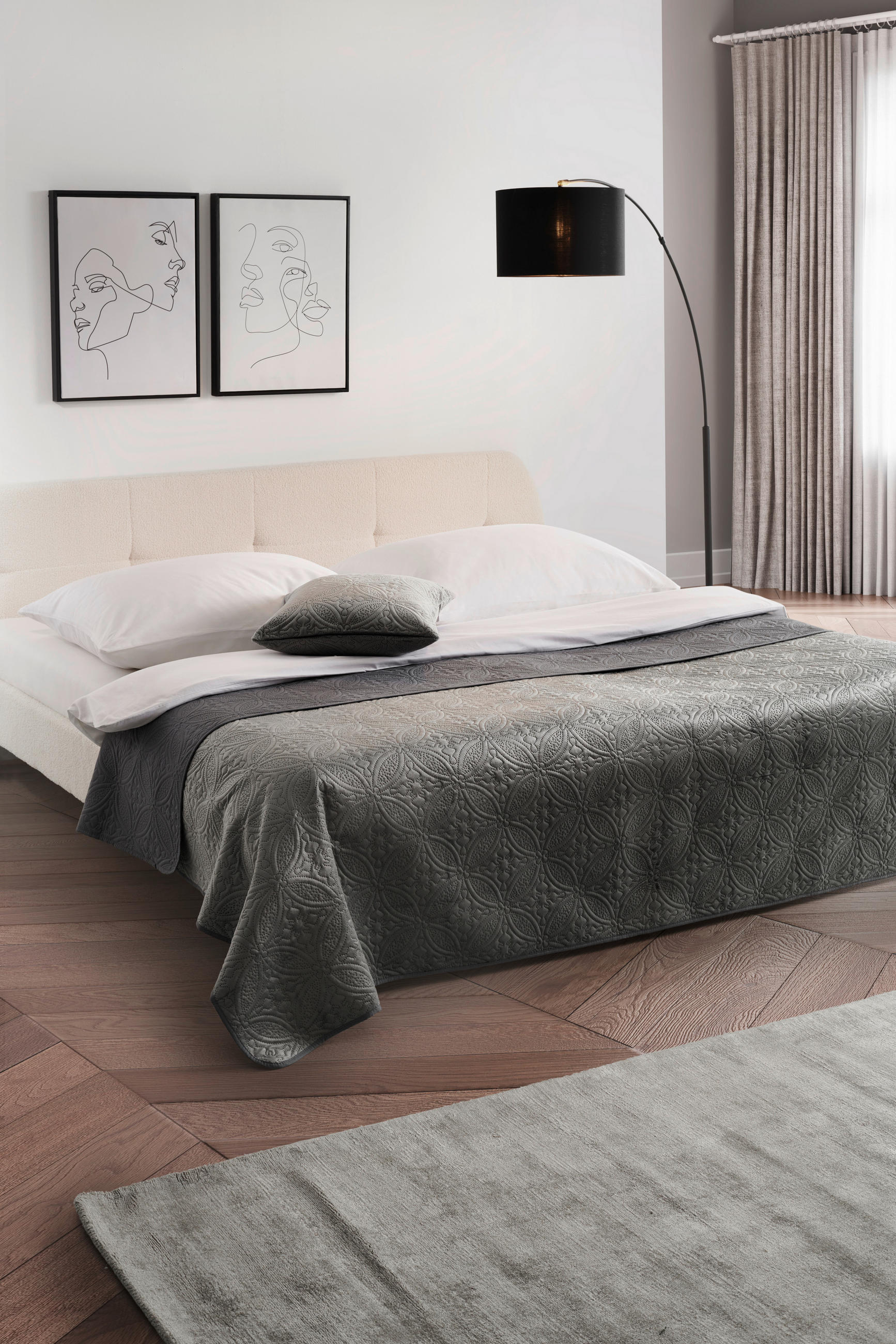 ÁGYTAKARÓ 220/240 cm  - ezüstszínű, Basics, textil (220/240cm) - Novel