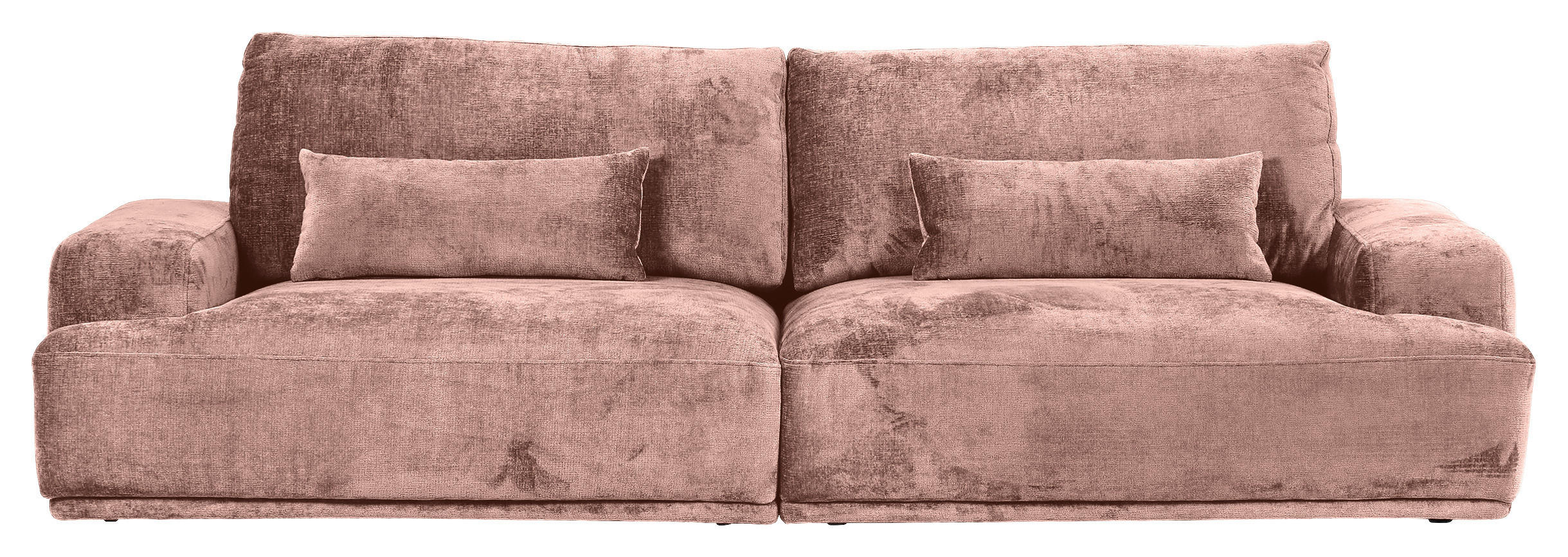 BIGSOFA Chenille Altrosa  - Schwarz/Altrosa, KONVENTIONELL, Kunststoff/Textil (282/73/115cm) - Carryhome