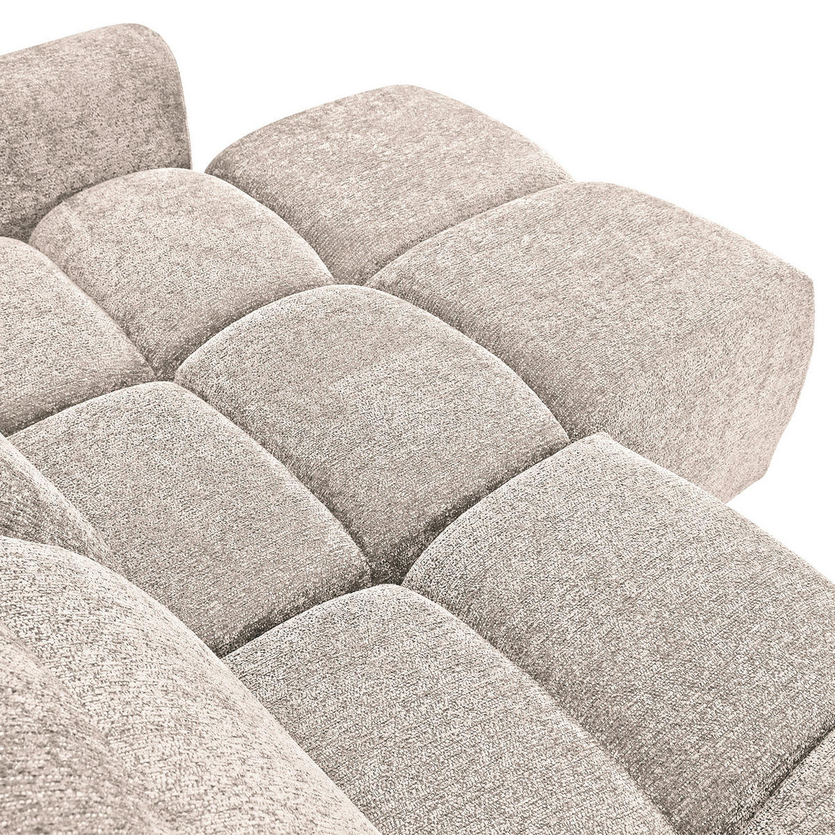 ECKSOFA Beige Chenille Bettkasten, Rücken echt, Kopfteilverstellung, Sitztiefenverstellung  - Beige/Schwarz, MODERN, Kunststoff/Textil (268/165cm) - Carryhome