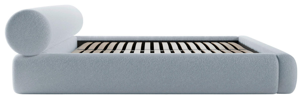 POLSTERBETT 160/200 cm,  in Hellgrau, Lattenrost, Bettkasten,  - Hellgrau/Schwarz, Design, Holz/Textil (160/200cm) - Chameo