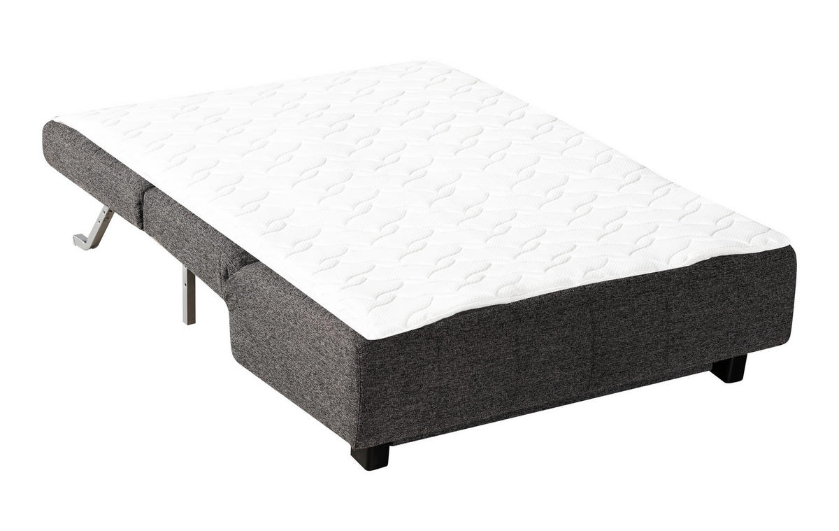 ZOFA S POSTELJNO FUNKCIJO,  antracit tekstil  - črna/antracit, Design, kovina/tekstil (145/92/102cm) - Novel