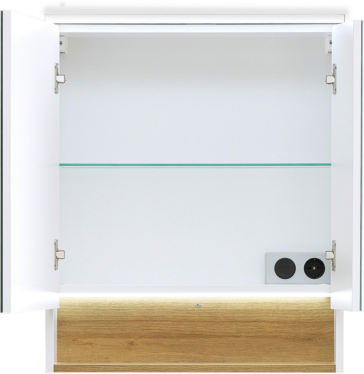 SPIEGELSCHRANK 60/71,6/21,4 cm  - Weiß, KONVENTIONELL, Glas/Holzwerkstoff (60/71,6/21,4cm) - Xora
