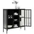 VITRINE  in Schwarz  - Schwarz, Trend, Glas/Metall (110/110/35cm) - Xora
