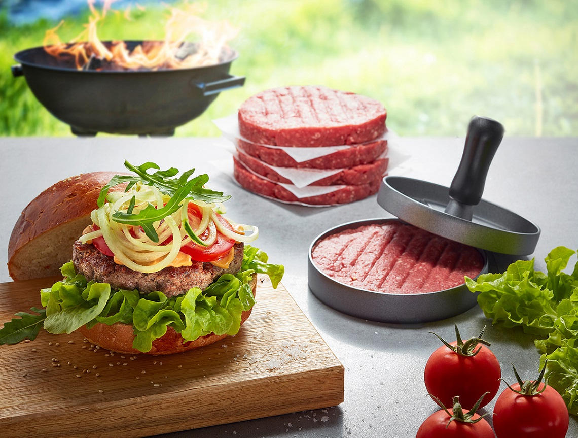 BURGER-SET BBQ 3-TLG.   - Edelstahlfarben/Anthrazit, Design, Kunststoff/Metall (11,8/9,3cm) - Gefu