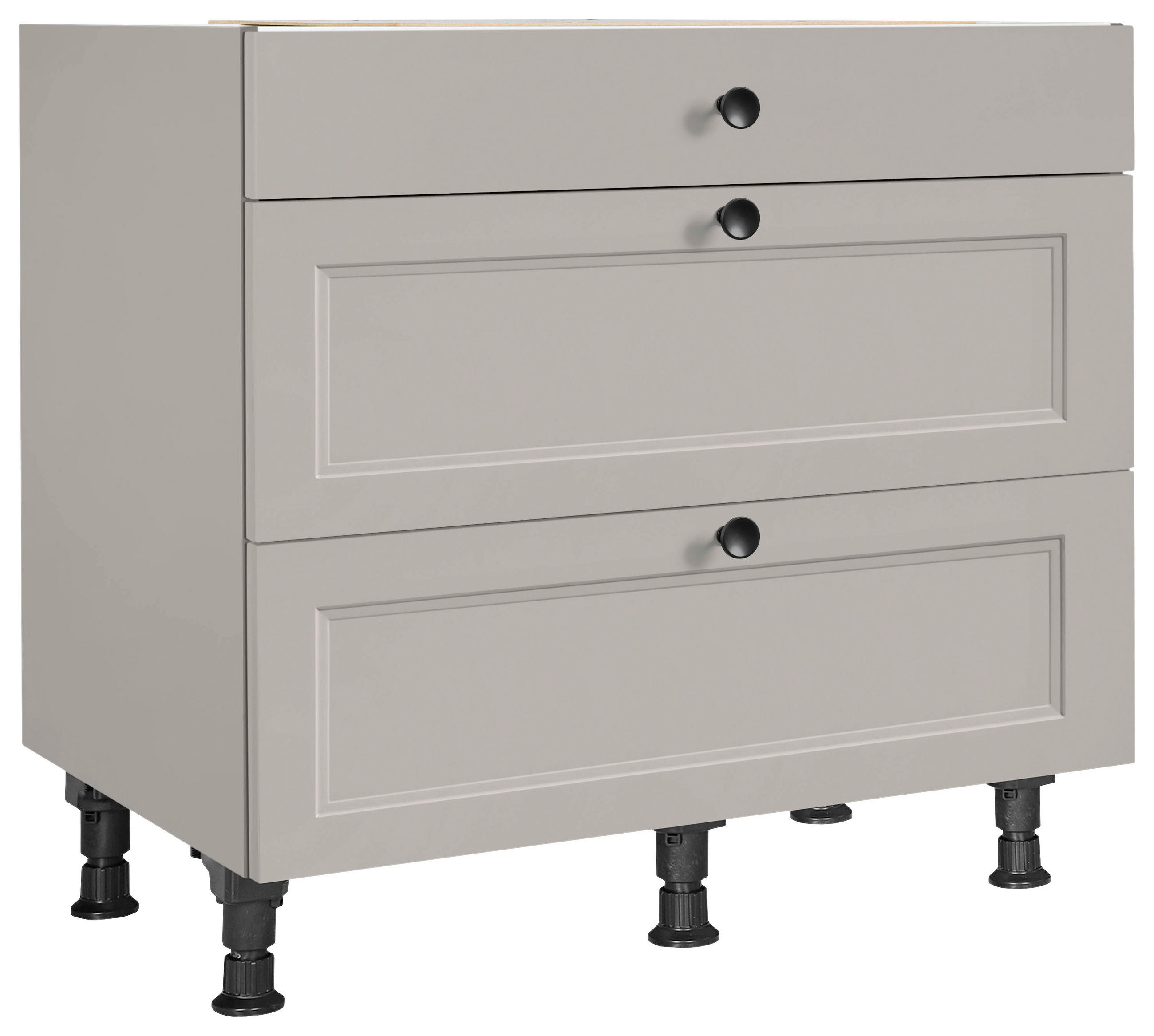 SCHUBKASTENUNTERSCHRANK 90/87/56 cm  in Grau  - Schwarz/Grau, MODERN, Holzwerkstoff/Metall (90/87/56cm) - Nobilia