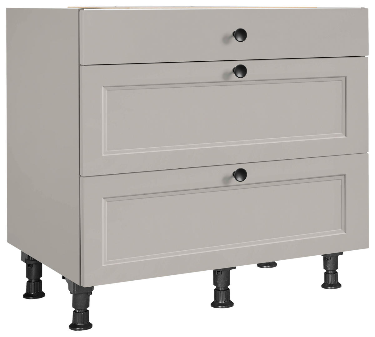 SCHUBKASTENUNTERSCHRANK 90/87/56 cm  in Grau  - Schwarz/Grau, MODERN, Holzwerkstoff/Metall (90/87/56cm) - Nobilia