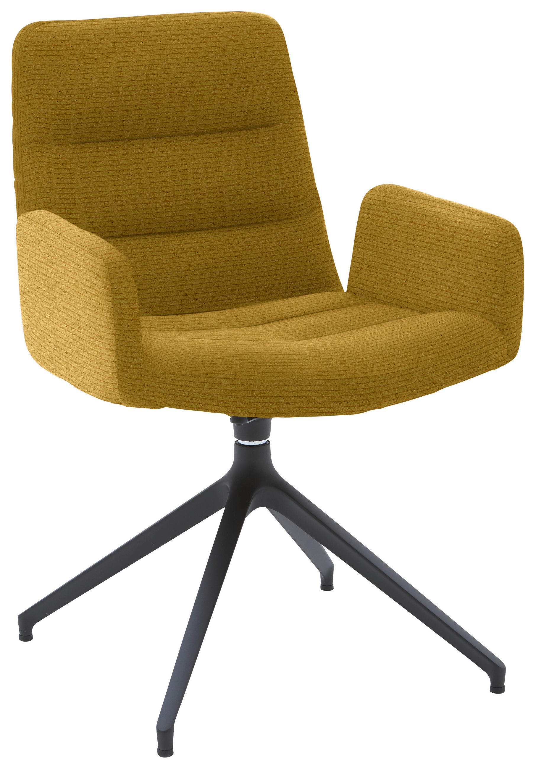 ARMLEHNSTUHL  in Cord  - Gelb/Schwarz, Design, Textil/Metall (61/88/66cm) - Dieter Knoll