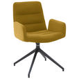 ARMLEHNSTUHL  in Cord  - Gelb/Schwarz, Design, Textil/Metall (61/88/66cm) - Dieter Knoll
