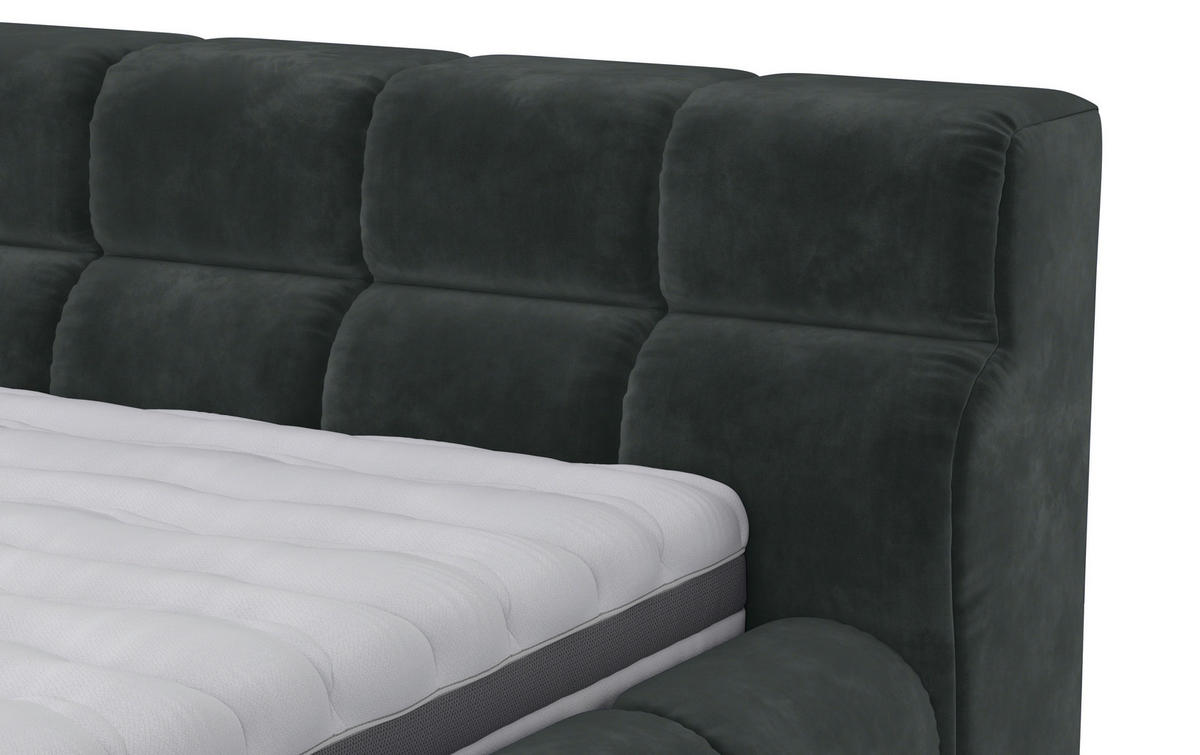 POLSTERBETT 200/200 cm,  in Anthrazit,  - Anthrazit/Schwarz, Design, Textil/Metall (200/200cm) - Belluti