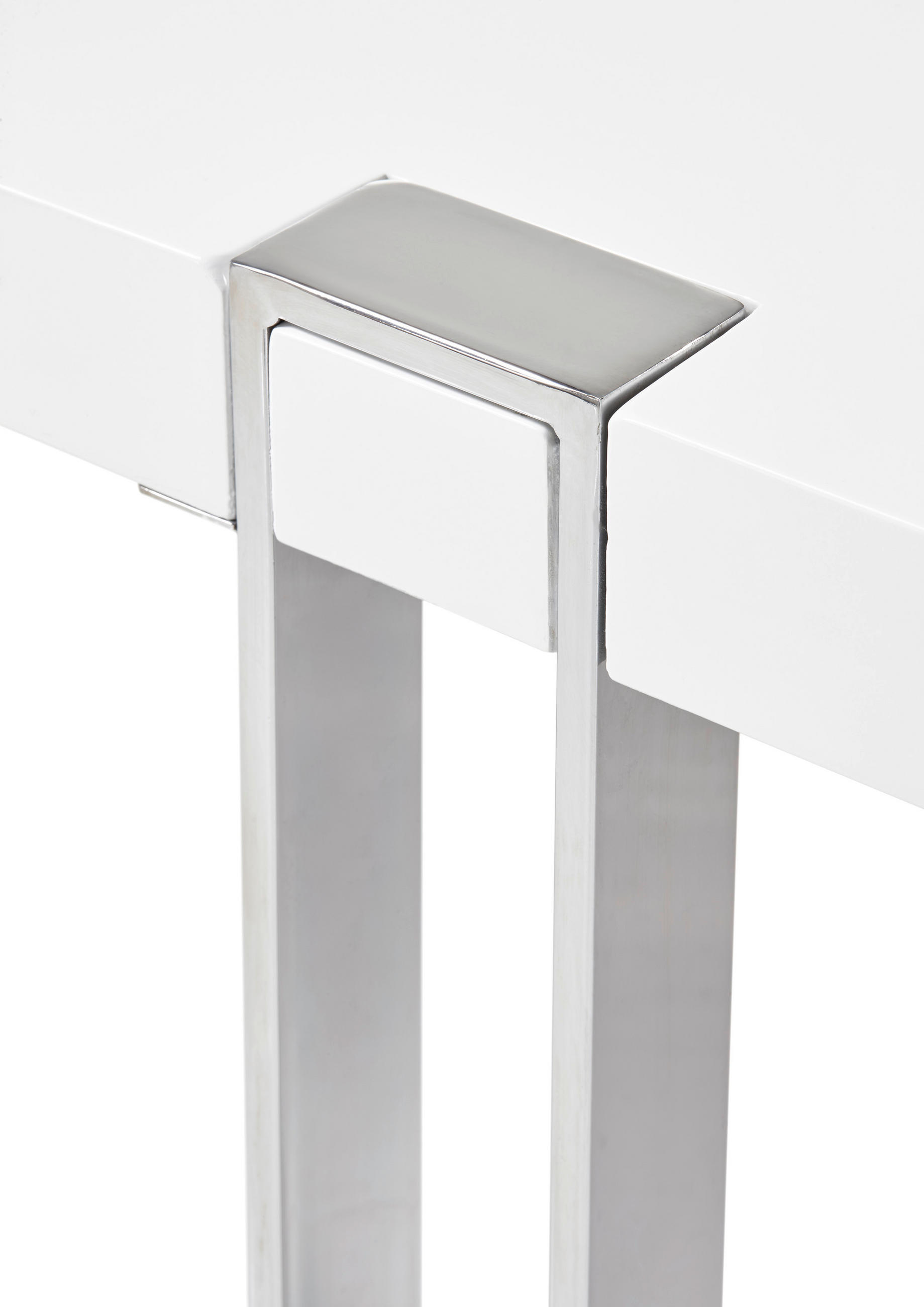 SOFFBORD i metall, träbaserade material 110/60/40 cm  - vit/kromfärg, Design, metall/träbaserade material (110/60/40cm) - Carryhome