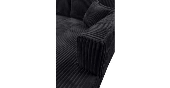 ECKSOFA Schwarz Cord  - Schwarz, MODERN, Holz/Textil (322/208cm) - Carryhome