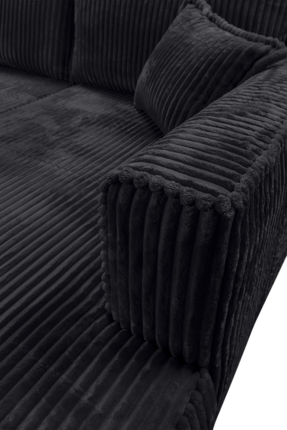 CloseUp von Carryhome ECKSOFA Schwarz Cord.