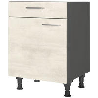 SCHUBKASTENUNTERSCHRANK 60/87/56 cm  in Weiß  - Schieferfarben/Edelstahlfarben, MODERN, Holzwerkstoff/Metall (60/87/56cm) - Nobilia