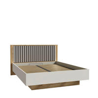 Pat 160x200 Cm, 160/200 cm, culoare lemn stejar, nisipiu - culoare lemn stejar/nisipiu, Modern, plastic/metal (160/200cm) - Voleo