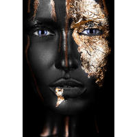 BILD 90/135 cm  - Goldfarben/Schwarz, Design, Kunststoff (90/135cm)