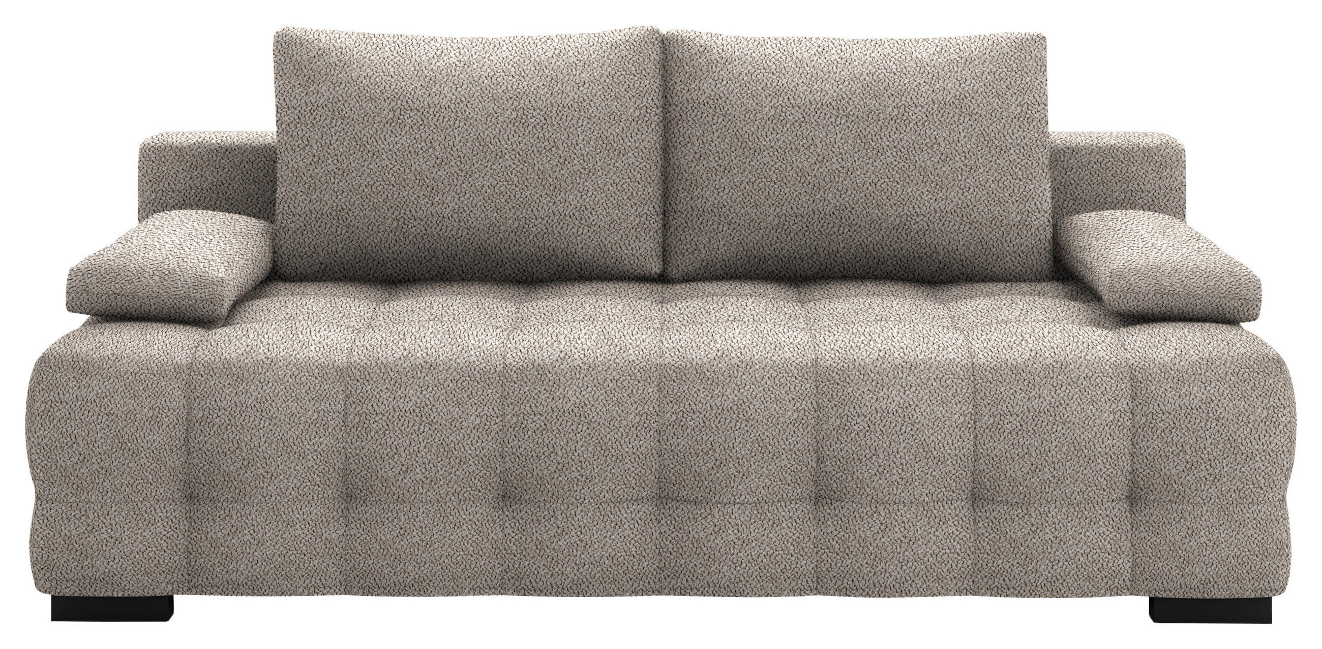 SCHLAFSOFA in Chenille, Plüsch Graubraun  - Graubraun/Schwarz, KONVENTIONELL, Kunststoff/Textil (209/96/100cm) - Stylife