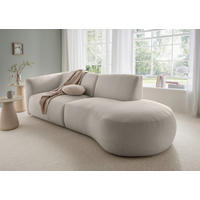 ECKSOFA Mikrofaser Taupe  - Taupe/Schwarz, Modern, Kunststoff/Textil (238/107cm) - Livetastic