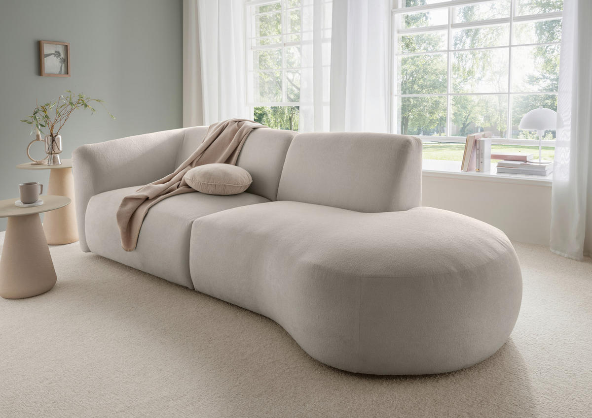 ECKSOFA Mikrofaser Taupe  - Taupe/Schwarz, Modern, Kunststoff/Textil (238/107cm) - Livetastic