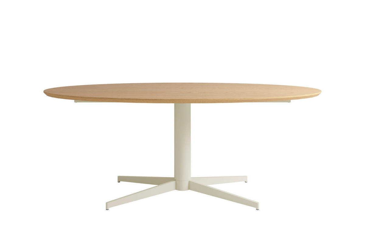 ESSTISCH 200/100/76 cm Echtholz  Metall, Holzwerkstoff in verschiedenen Größen erhältlich oval Eichefarben  - Eichefarben/Schwarz, MODERN, Holzwerkstoff/Metall (200/100/76cm) - Schöner Wohnen