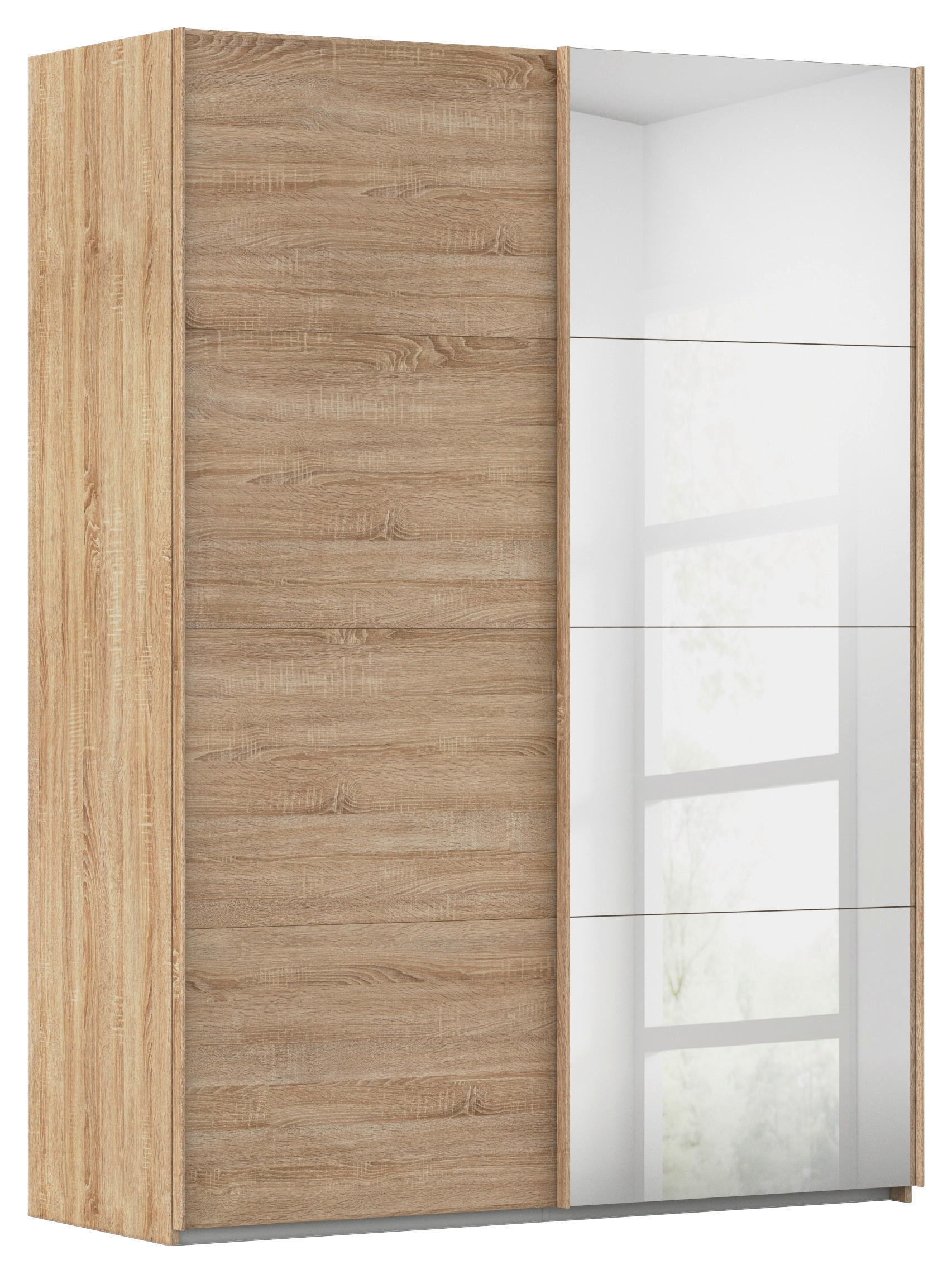SCHWEBETÜRENSCHRANK 162/223/68 cm 2-türig Sonoma Eiche  - Sonoma Eiche, Design, Glas/Holzwerkstoff (162/223/68cm) - Novel