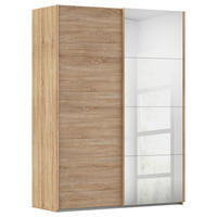 SCHWEBETÜRENSCHRANK 162/223/68 cm 2-türig Sonoma Eiche  - Sonoma Eiche, Design, Glas/Holzwerkstoff (162/223/68cm) - Novel