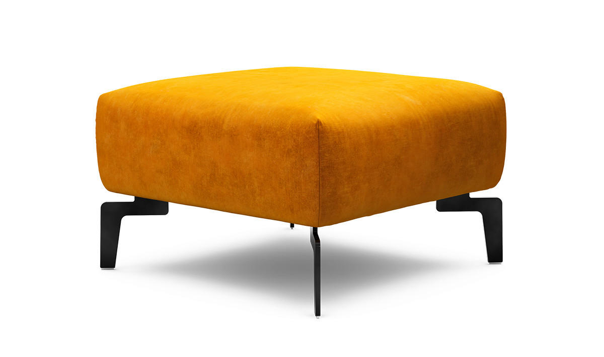 HOCKER in Textil Gelb  - Gelb/Schwarz, Design, Textil/Metall (70/70/46cm) - SENSOO