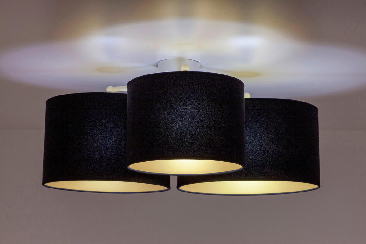 DECKENLEUCHTE Spider 70/27 cm   - Schwarz, Trend, Textil (70/27cm)