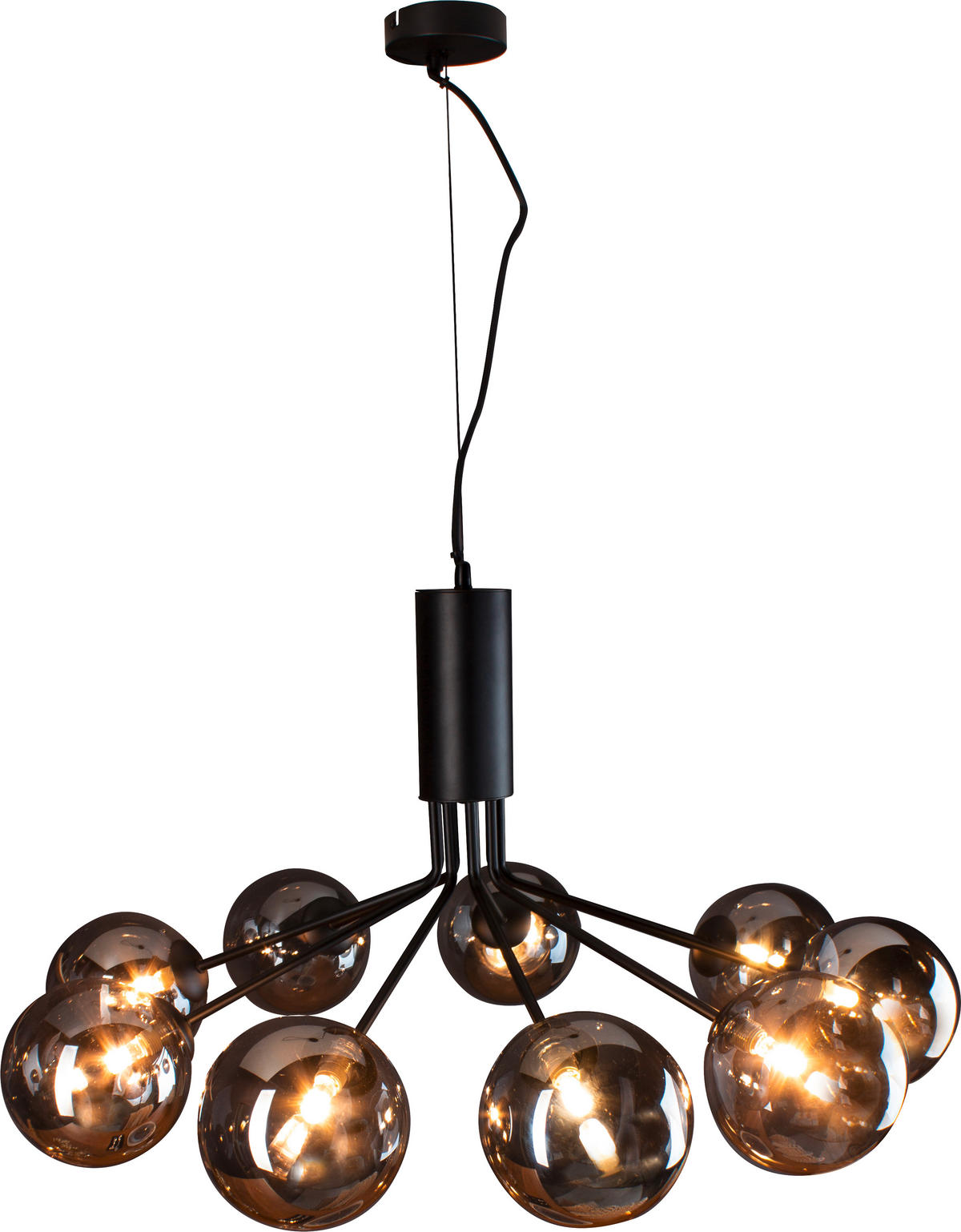 HÄNGELEUCHTE 83,4/44,4 cm  - Schwarz, Design, Glas/Metall (83,4/44,4cm)